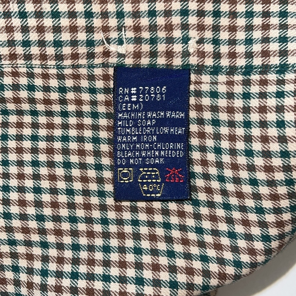 Tommy Hilfiger Gingham Print Button Down Long Sleeve Shirt Size Large - Picture 11 of 13